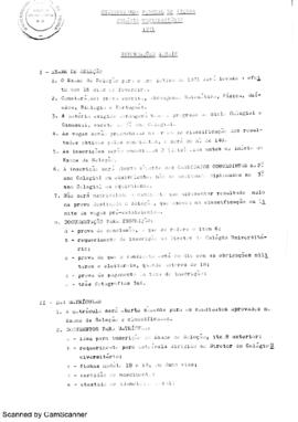 Informações gerais sobre exame de seleção - 1971