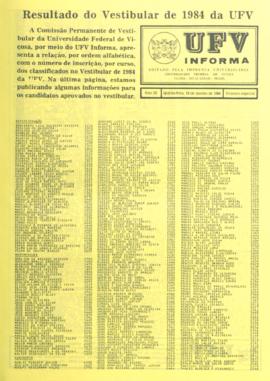 Edição Especial - Resultado do Vestibular de 1984