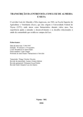 Transcrição da entrevista com Luiz de Almeida e Silva