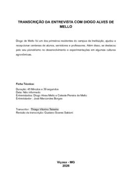 Transcrição da entrevista com Diogo Alves de Mello