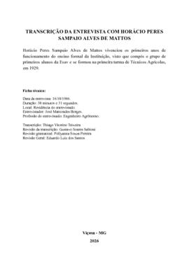 Transcrição da entrevista com Horácio Peres de Mattos