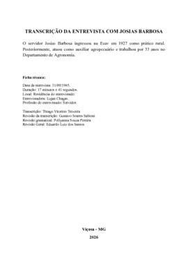 Transcrição da entrevista com Josias Barbosa